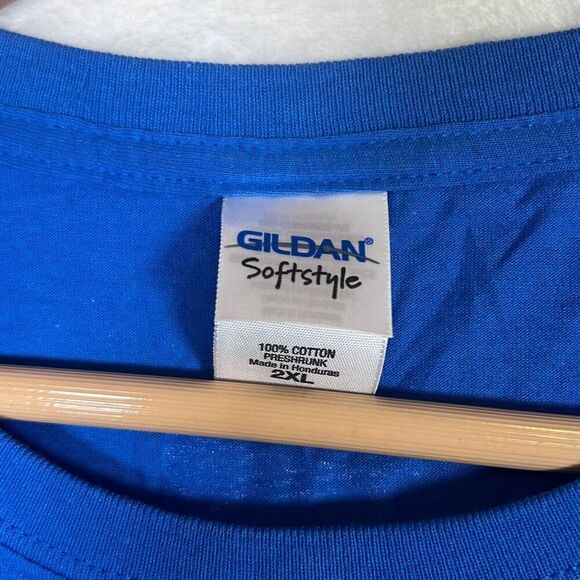 Andy Zaltzman The Bugle concert release short sleeve blue T-shirt NWOT Men 2XL - Picture 4 of 5